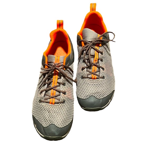 Merrell Other - Mens Merrell Grey Orange Outright Edge Hiking Sneakers Size 9.5 Great Condition